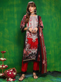 Pakistani Printed Kurta With Pant & Dupatta, Red - Hiral Fashion
