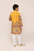 Joban Fashion Silk Yellow Kurta With Straight Fit Pant