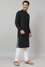 Coal Motif Embroidered Cotton Kurta by Hilo Design