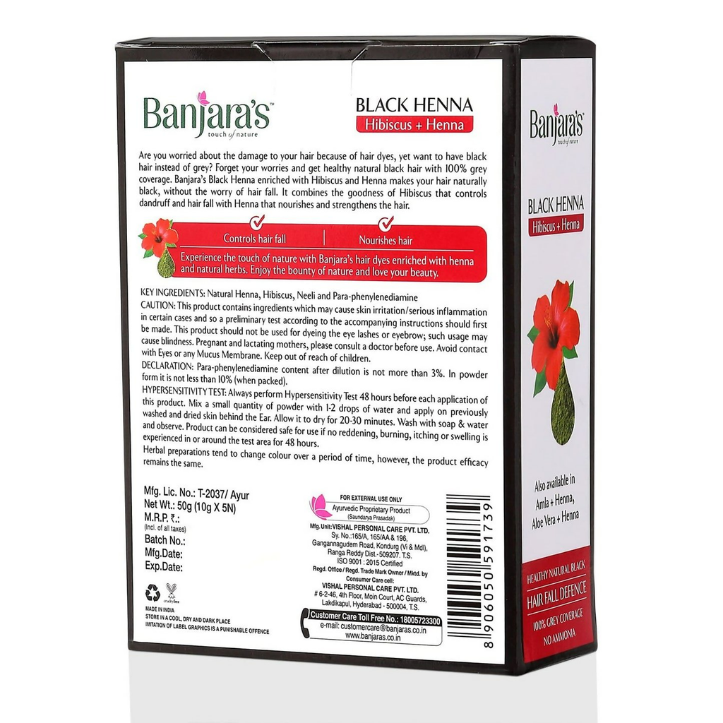 Banjara's Black Henna with Hibiscus - Distacart