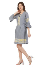 PAVONINE Grey Color Rayon Fabric Printed Short Midi For Girls - Distacart