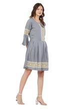 PAVONINE Grey Color Rayon Fabric Printed Short Midi For Girls - Distacart