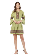 PAVONINE Pista Color Rayon Fabric Printed Short Midi For Girls - Distacart