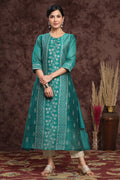 Juniper Women's Ramagreen Modal Chanderi Printed Straight Kurta - Distacart