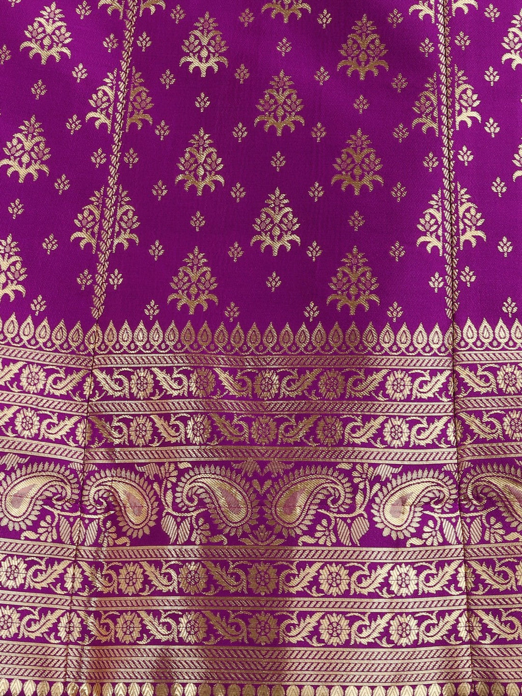 Lorenvalley Fashion Purple Brocade Fabric Lehenga & Unstitched Blouse With Dupatta