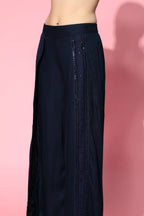 Juniper Womens Navyblue Rayon Embellished Peplum Clothing Set - Distacart