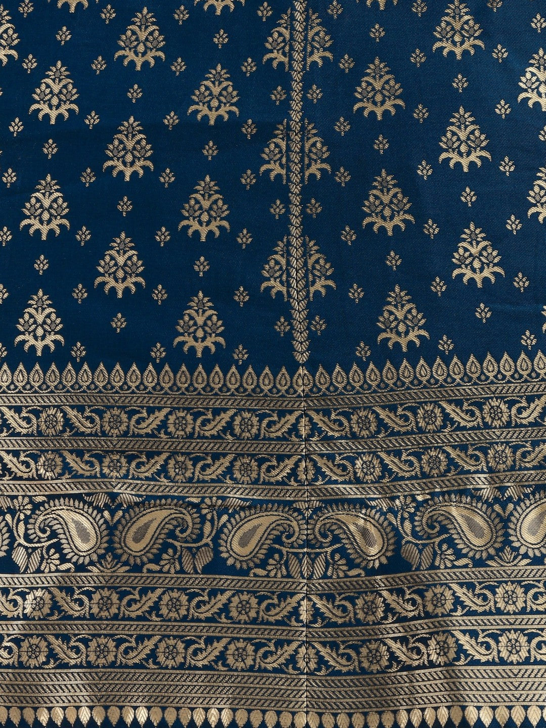 Lorenvalley Fashion Rama Brocade Fabric Lehenga & Unstitched Blouse With Dupatta