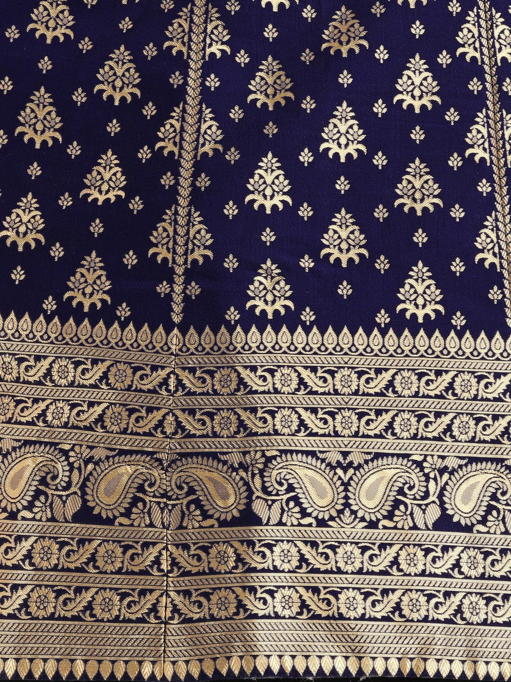 Lorenvalley Fashion Blue Brocade Fabric Lehenga & Unstitched Blouse With Dupatta