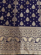 Lorenvalley Fashion Blue Brocade Fabric Lehenga & Unstitched Blouse With Dupatta