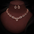 Tehzeeb Creationss Gold-Polished Choker Green Stone Necklace With Stud Earrings