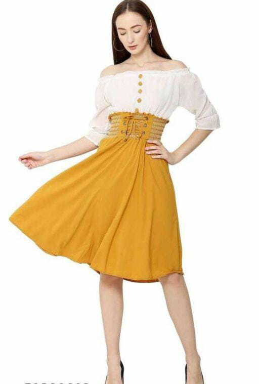 PAVONINE Mustard Color Kansai Midi For Girls - Distacart