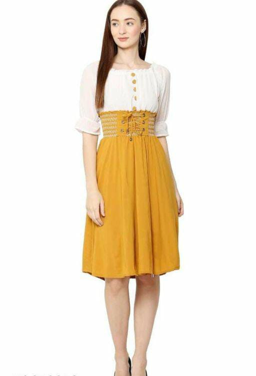 PAVONINE Mustard Color Kansai Midi For Girls - Distacart