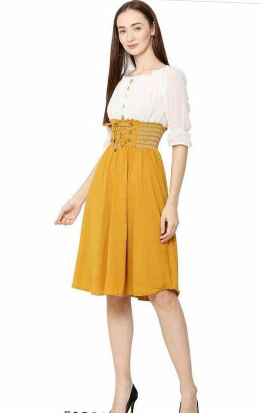 PAVONINE Mustard Color Kansai Midi For Girls - Distacart
