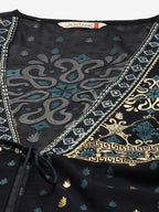 Juniper Women Navyblue Georgette Printed Jacket Style Dress - Distacart