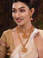 Saraf RS Jewellery Gold Plated South Indian Imitation Bridal Temple Jewellery Set - Distacart