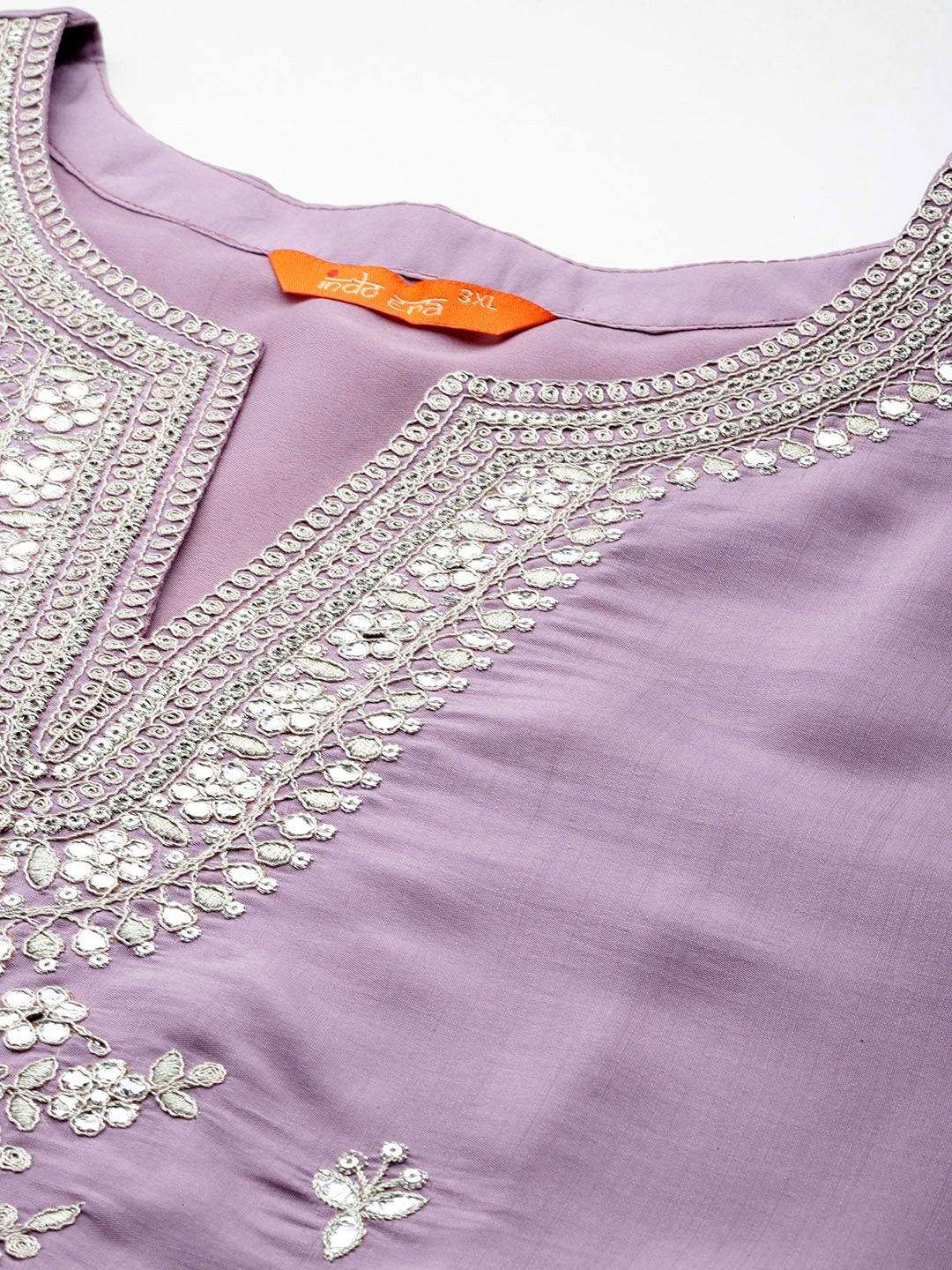 Indo Era Plus Size Embroidered Regular Sequinned Kurta with Trousers & With Dupatta - Distacart