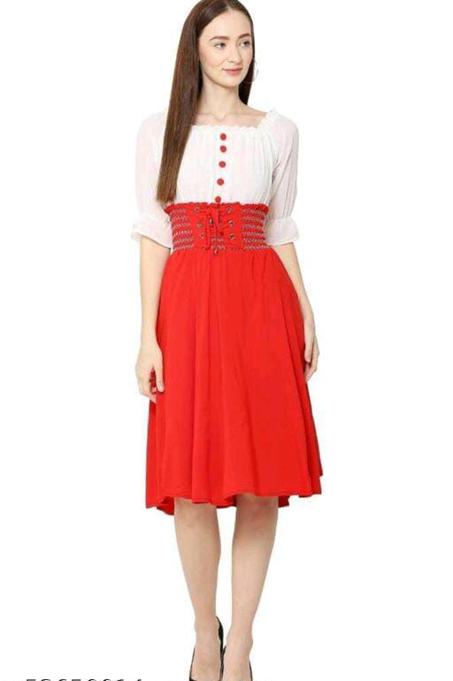 PAVONINE Red Color Kansai Midi For Girls - Distacart