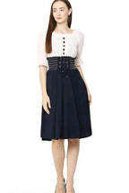 PAVONINE Navy Blue Color Kansai Midi For Girls - Distacart