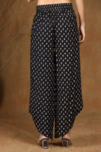 Juniper Women's Black Rayon Printed Tulip Dhoti Pant - Distacart