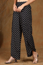 Juniper Women's Black Rayon Printed Tulip Dhoti Pant - Distacart