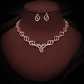 Tehzeeb Creationss Gold-Polished Choker Lavender Stone Necklace With Stud Earrings