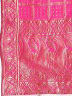 Lorenvalley Fashion Black & Pink Semi-Stitched Lehenga & Unstitched Blouse With Dupatta