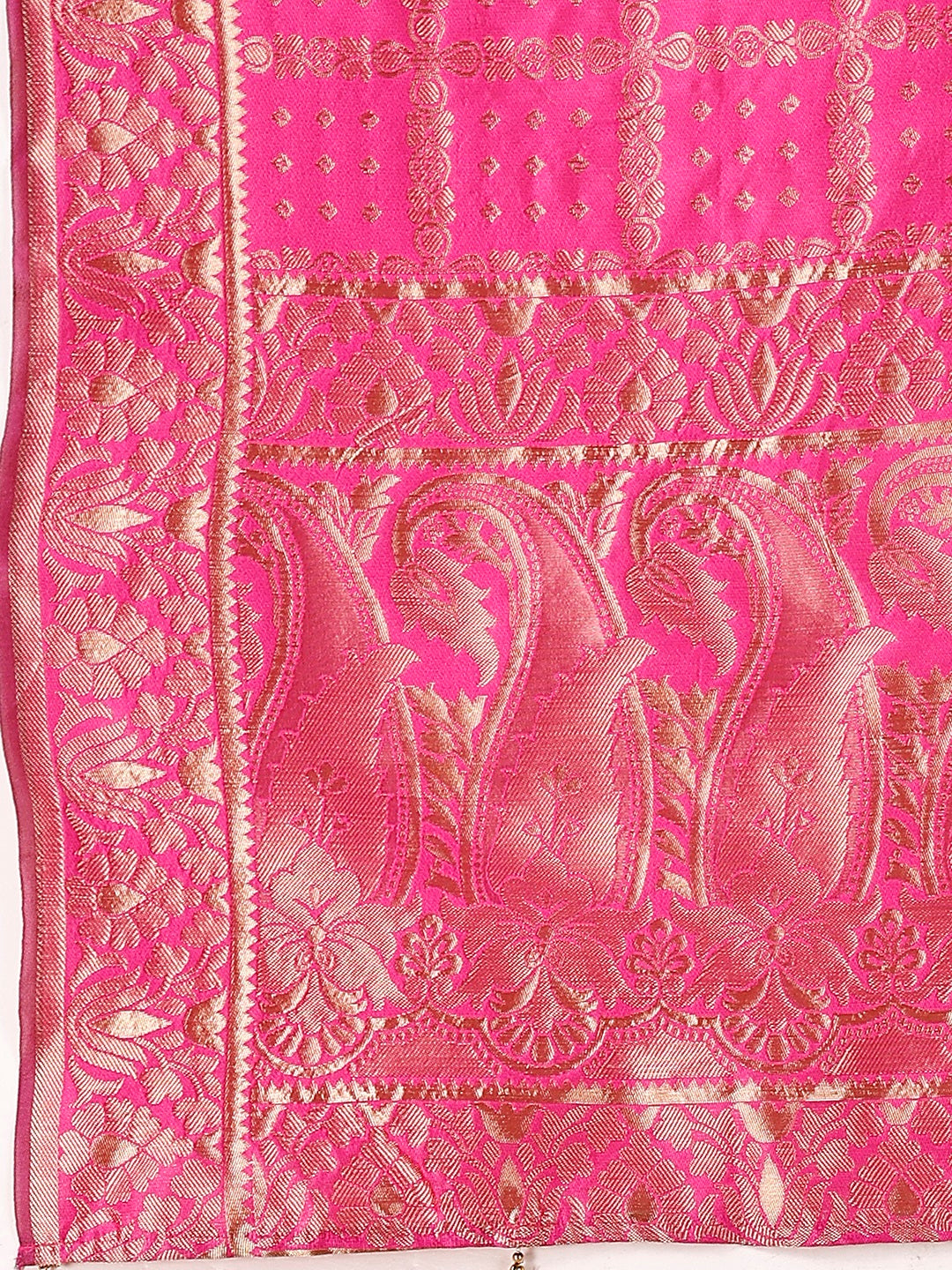 Lorenvalley Fashion Black & Pink Semi-Stitched Lehenga & Unstitched Blouse With Dupatta