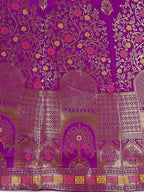 Lorenvalley Fashion Purple & Mustard Semi-Stitched Lehenga & Unstitched Blouse With Dupatta