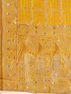 Lorenvalley Fashion Purple & Mustard Semi-Stitched Lehenga & Unstitched Blouse With Dupatta