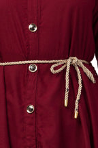 PAVONINE Maroon Color High-Low Midi For Girls - Distacart