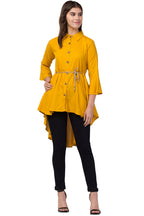PAVONINE Mustard Color High-Low Midi For Girls - Distacart
