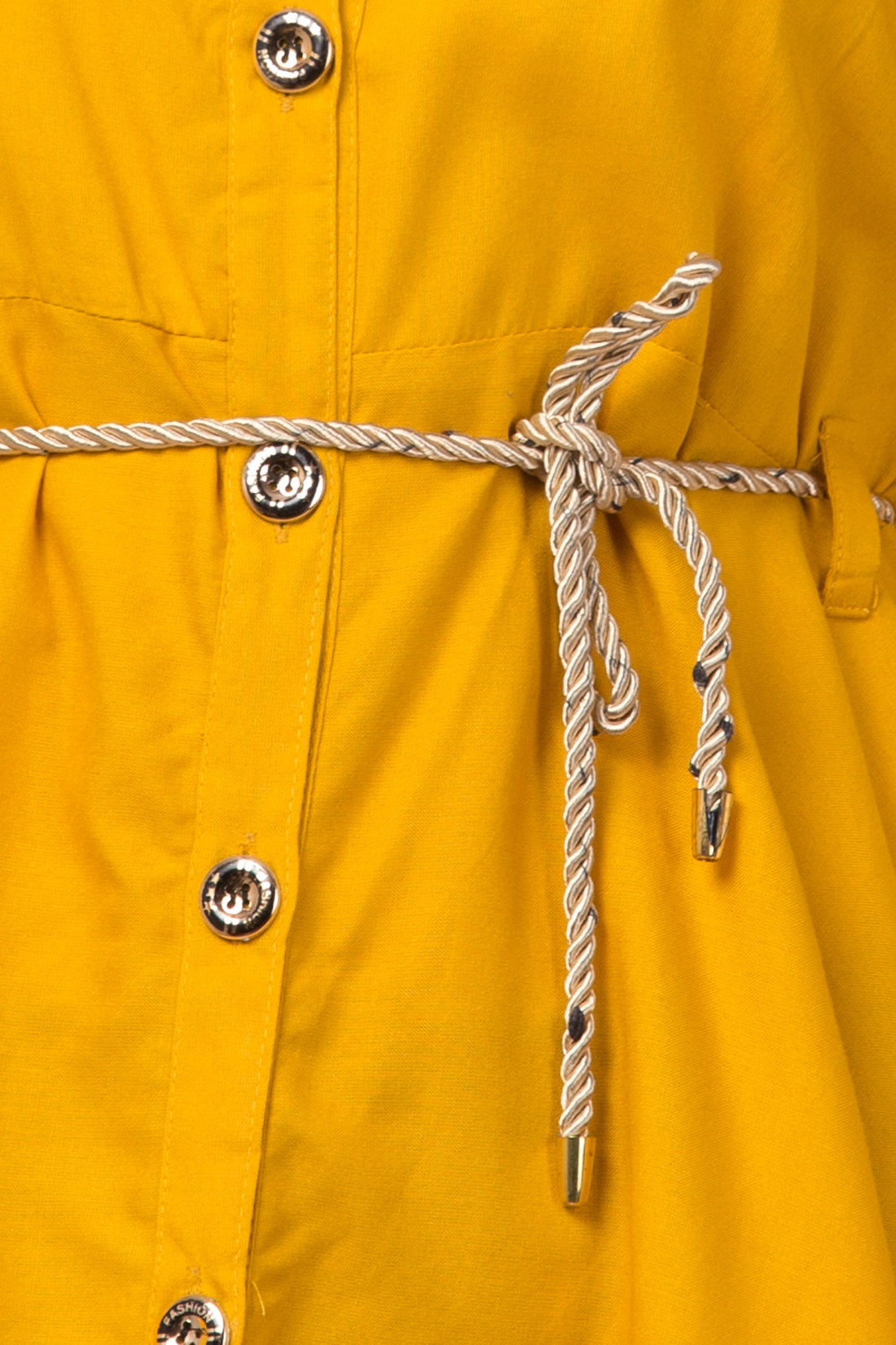 PAVONINE Mustard Color High-Low Midi For Girls - Distacart