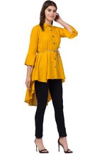 PAVONINE Mustard Color High-Low Midi For Girls - Distacart