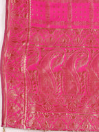 Lorenvalley Fashion Blue & Pink Semi-Stitched Lehenga & Unstitched Blouse With Dupatta