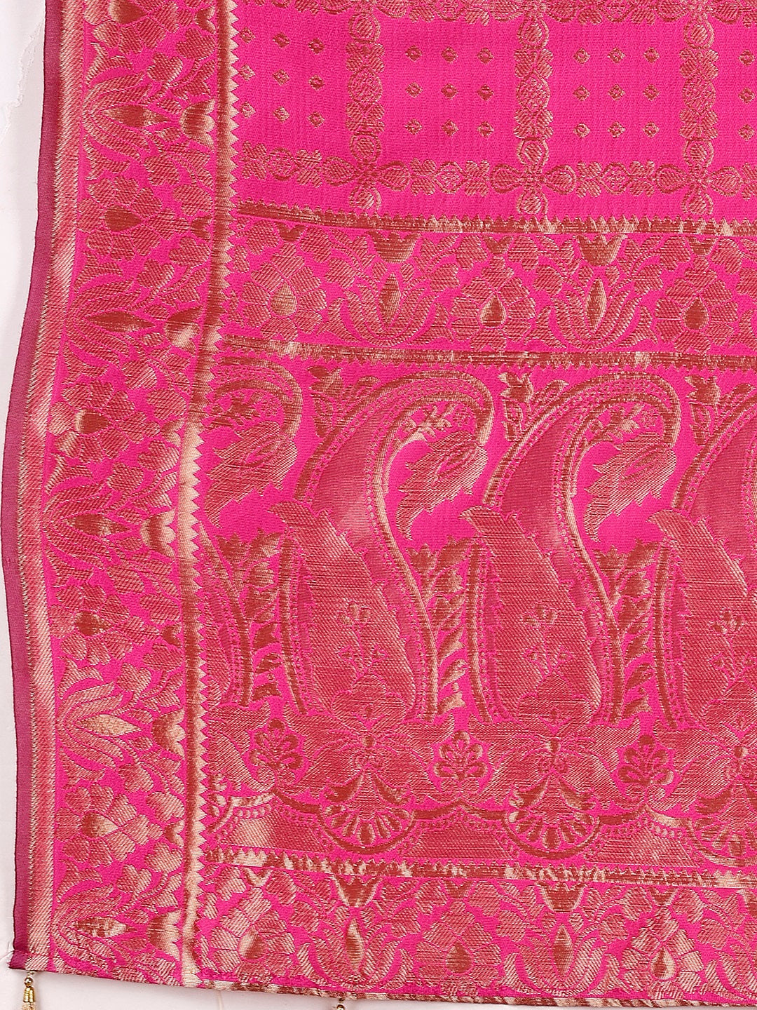 Lorenvalley Fashion Blue & Pink Semi-Stitched Lehenga & Unstitched Blouse With Dupatta
