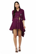 PAVONINE Purple Color High-Low Midi For Girls - Distacart