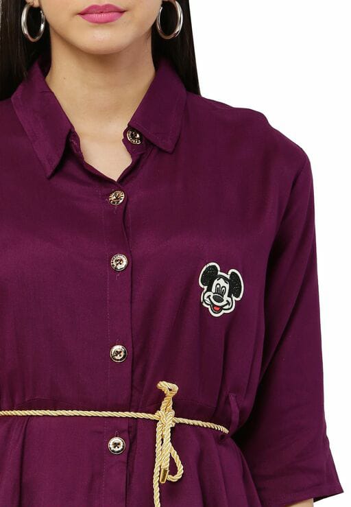 PAVONINE Purple Color High-Low Midi For Girls - Distacart
