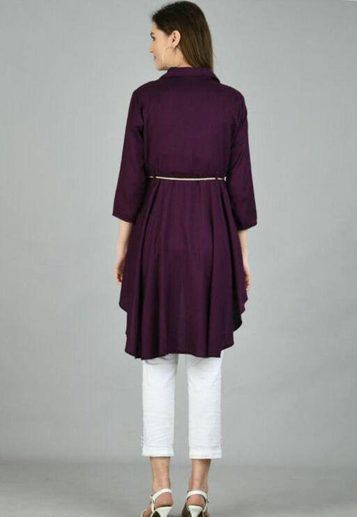 PAVONINE Wine Color High-Low Midi For Girls - Distacart