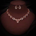 Tehzeeb Creationss Gold-Polished Choker Maroon Stone Necklace With Stud Earrings