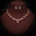 Tehzeeb Creationss Gold-Polished Choker Maroon Stone Necklace With Stud Earrings
