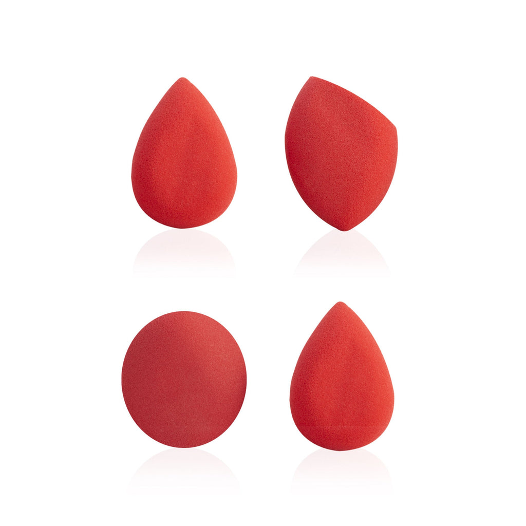 PAC Studio Mini Sponge Set (Water Drop, Egg, Olive Cut) (Red)