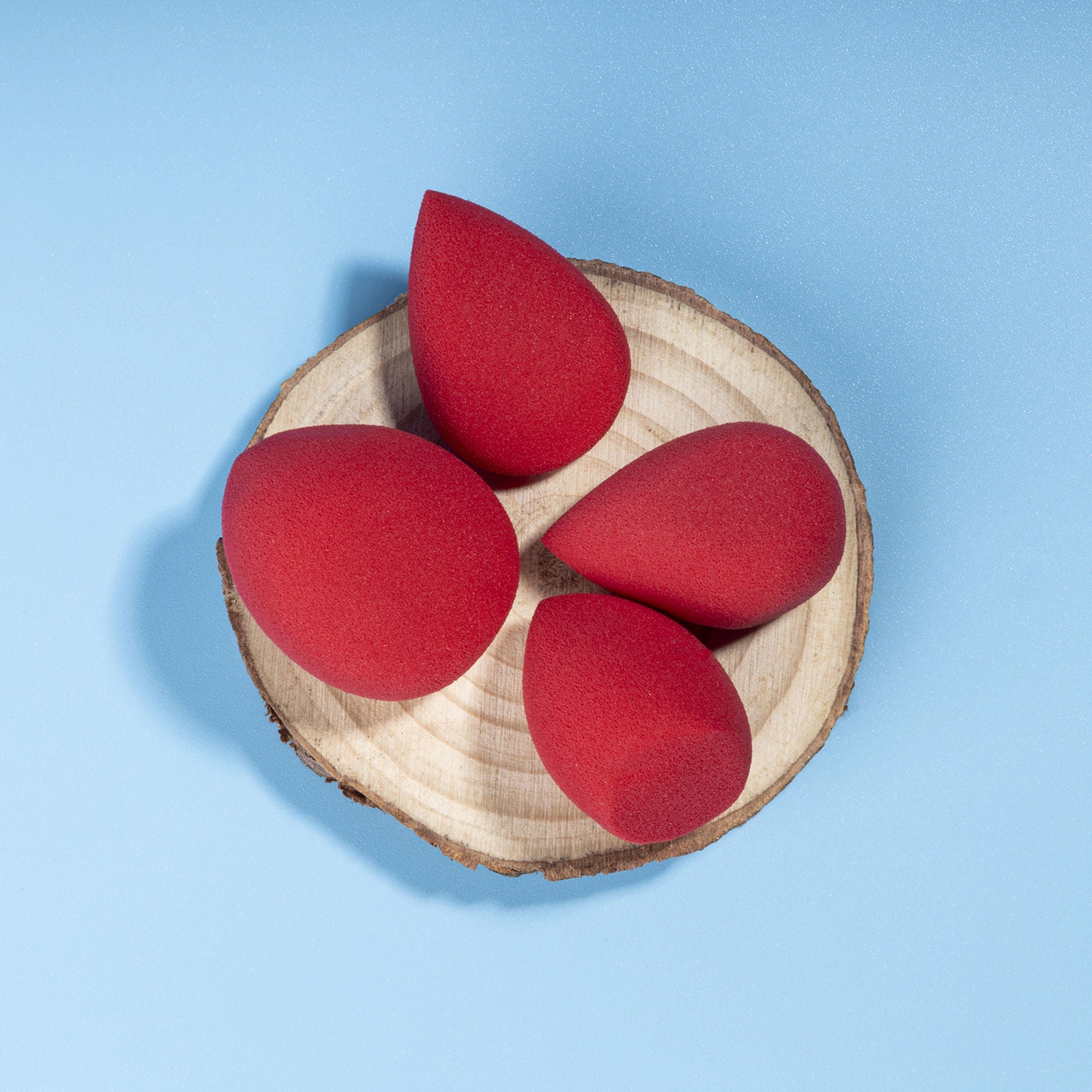 PAC Studio Mini Sponge Set (Water Drop, Egg, Olive Cut) (Red)