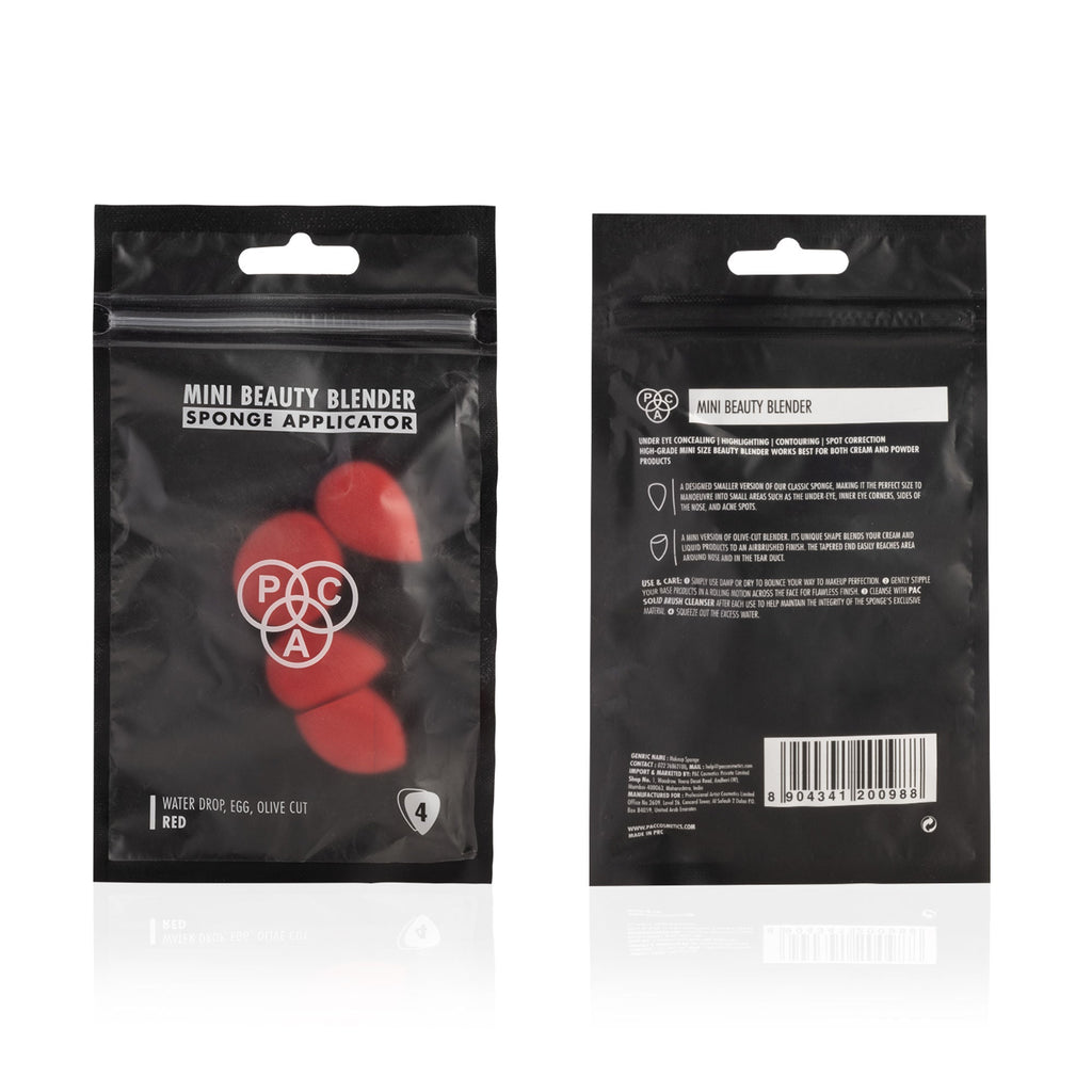 PAC Studio Mini Sponge Set (Water Drop, Egg, Olive Cut) (Red)