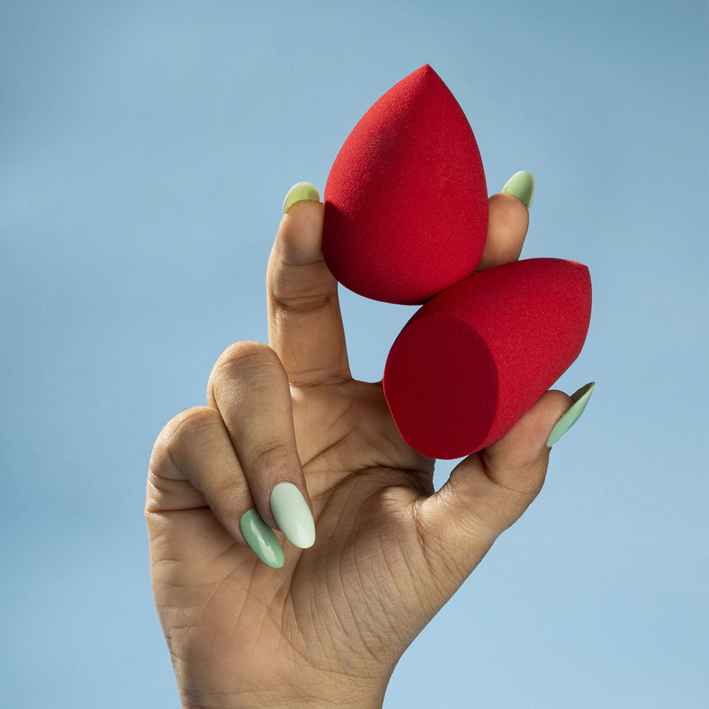 PAC Studio Ultimate Beauty Blender Sponge Red - Durable, Multi-Functional, Low Absorption, Breathable Pouch