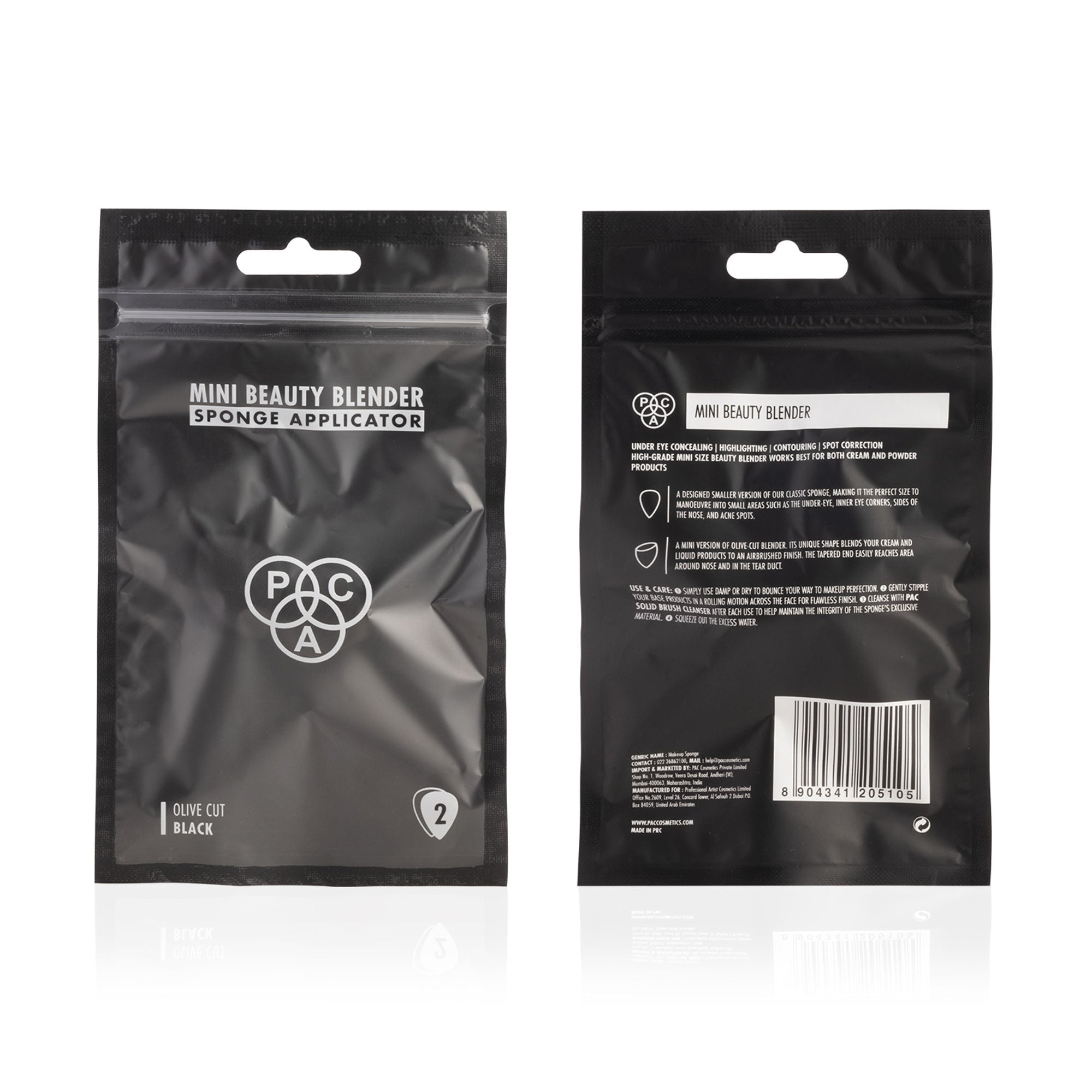 PAC Studio Mini Sponge Set Water Drop Olive Cut - Black - Distacart