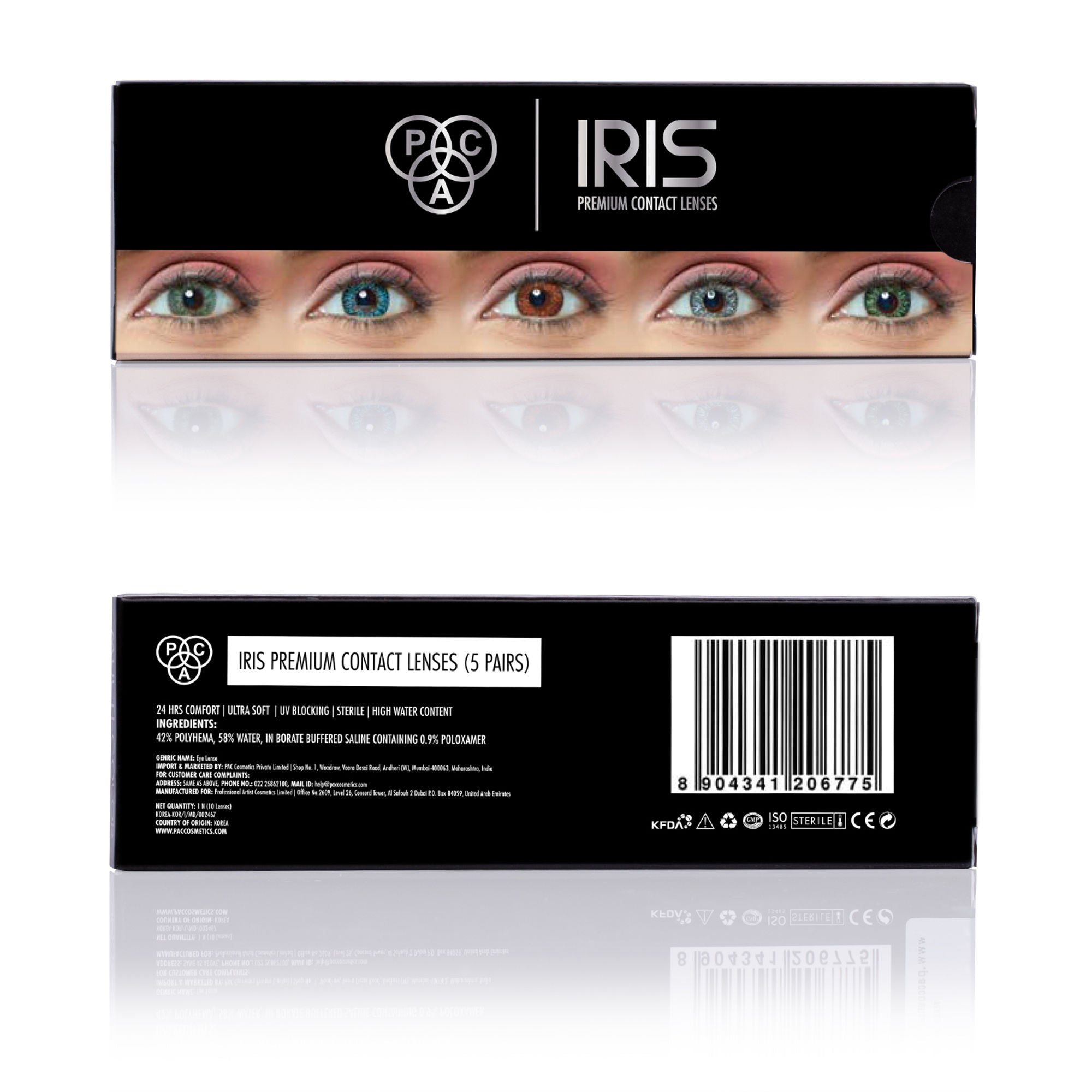 PAC Studio IRIS Premium Contact Lenses Mix - Comfortable Natural Looking, 1 Day Wear, Non-Irritating