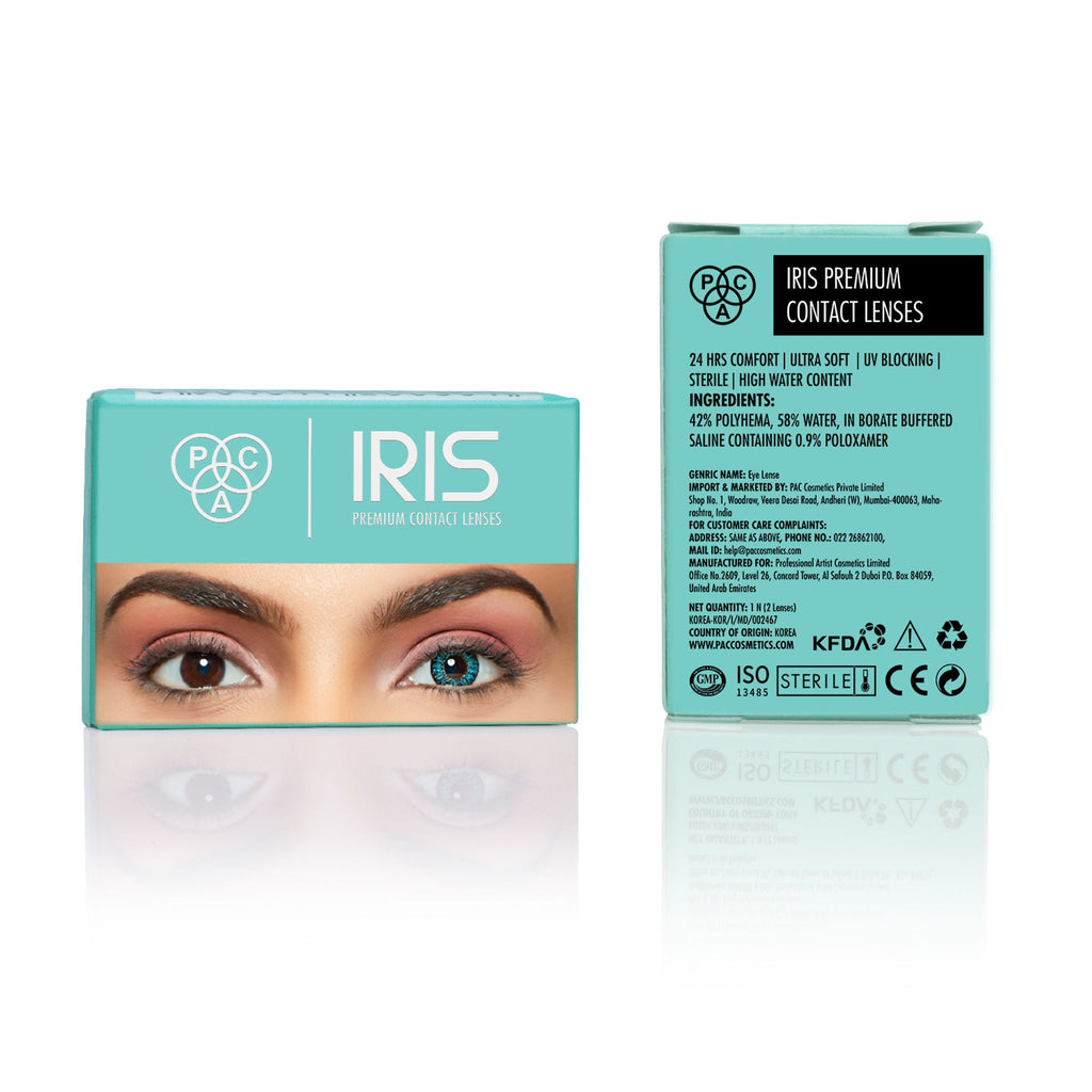 PAC Studio IRIS Premium Contact Lenses Turquoise - Comfortable Natural Looking, 1 Day Wear, Non-Irritating - Distacart