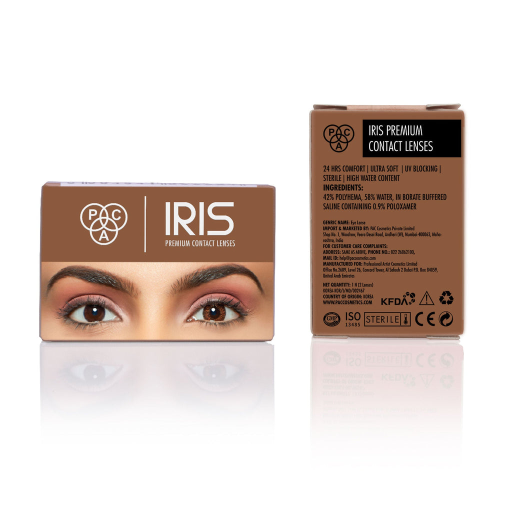 PAC Studio IRIS Premium Contact Lenses Brown - Comfortable Natural Looking, 1 Day Wear, Non-Irritating - Distacart
