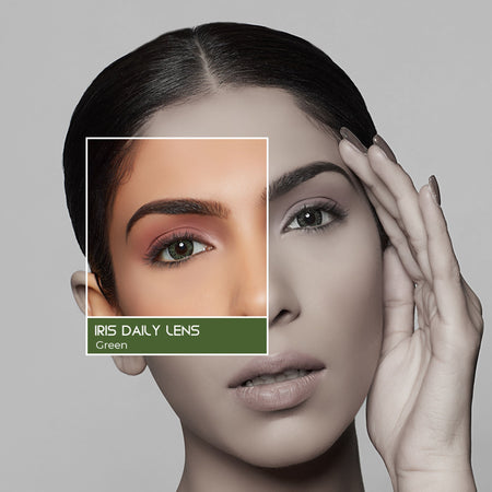 PAC Studio IRIS Premium Contact Lenses Green - Comfortable Natural Looking, 1 Day Wear, Non-Irritating