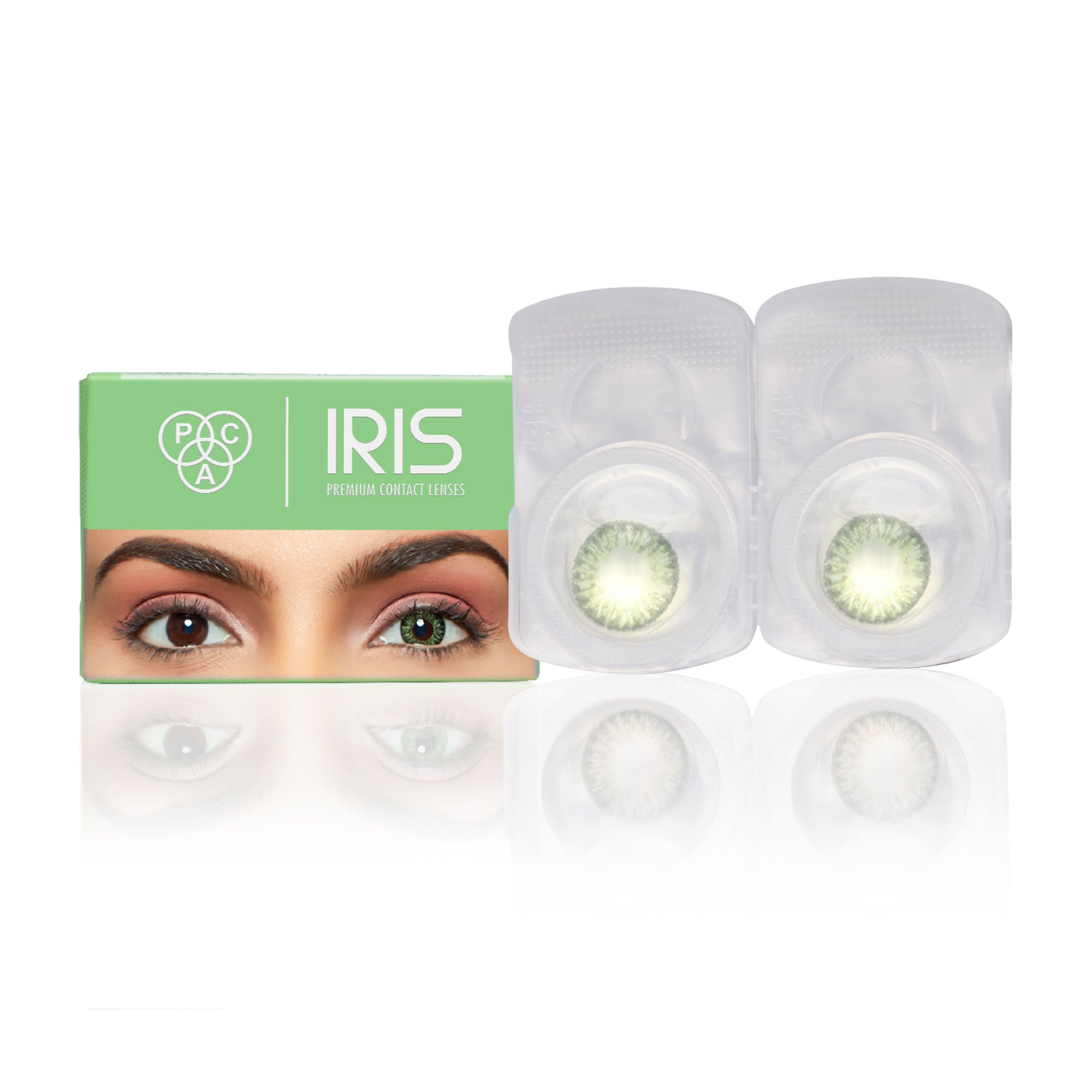 PAC Studio IRIS Premium Contact Lenses Green - Comfortable Natural Looking, 1 Day Wear, Non-Irritating
